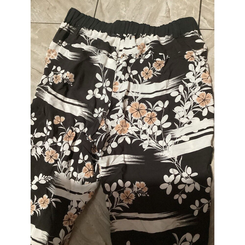 Elevenses Anthropologie Women's Wildflower Joggers in Black Size M Elastic Waist - Picture 5 of 8